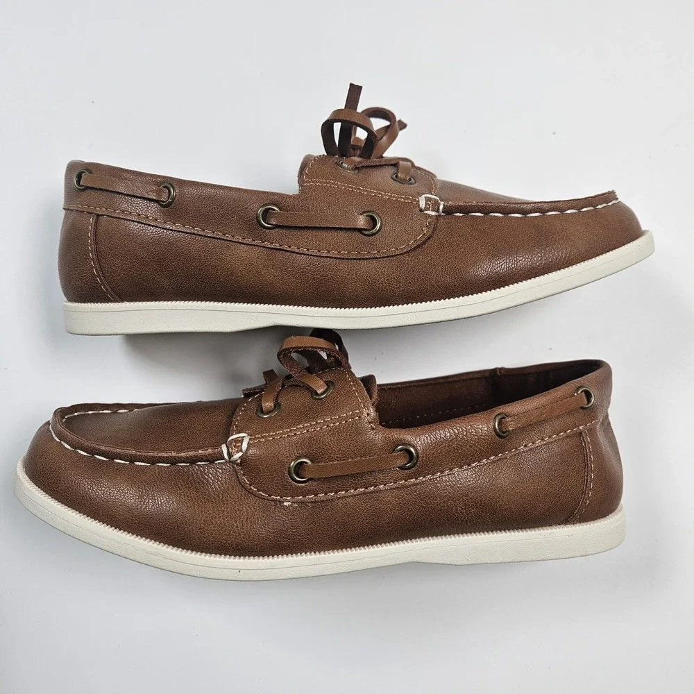 NEW Cat & Jack Toddler Boys Abbott Flats Slip On Loafers Brown Sz 3